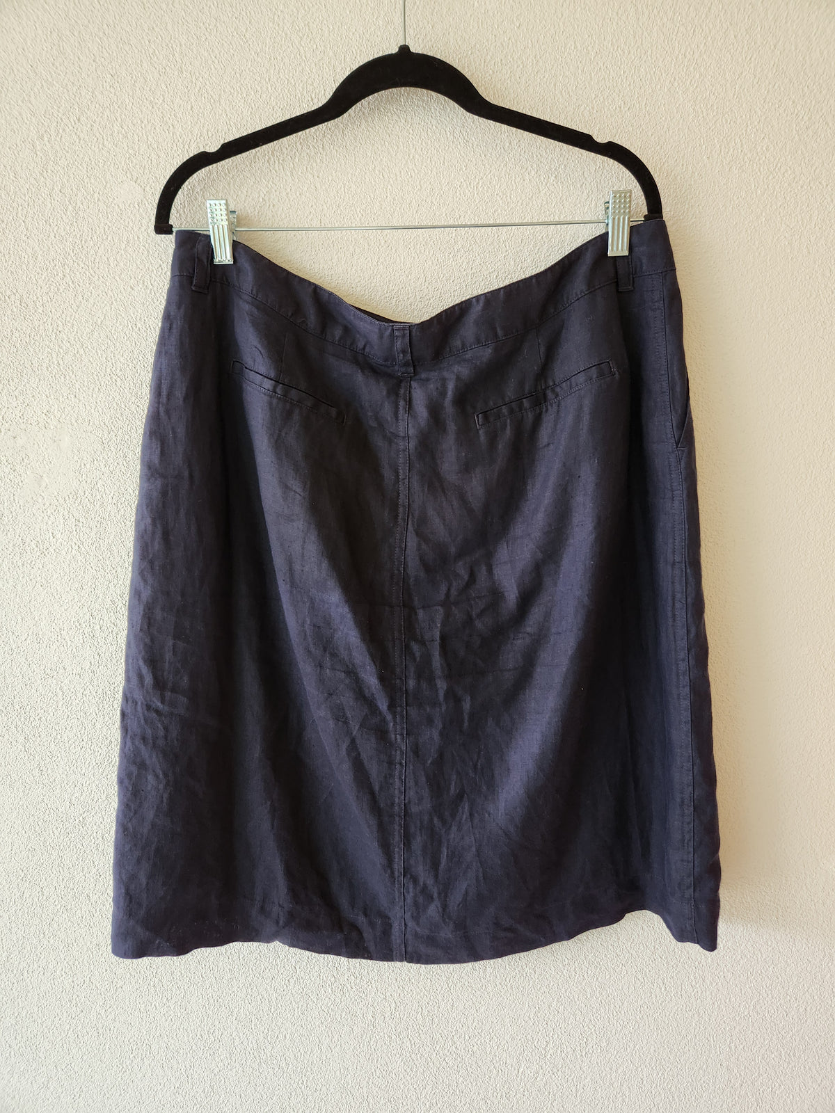 SportsCraft Navy Linen button front skirt 14