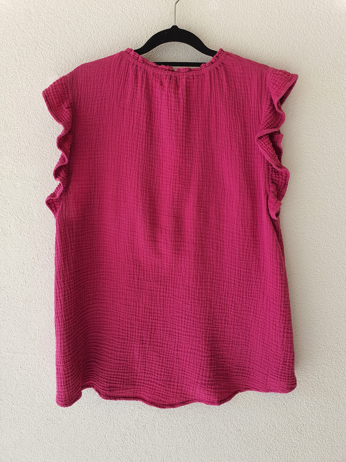 Zest Waffle Top, Pink Cotton M