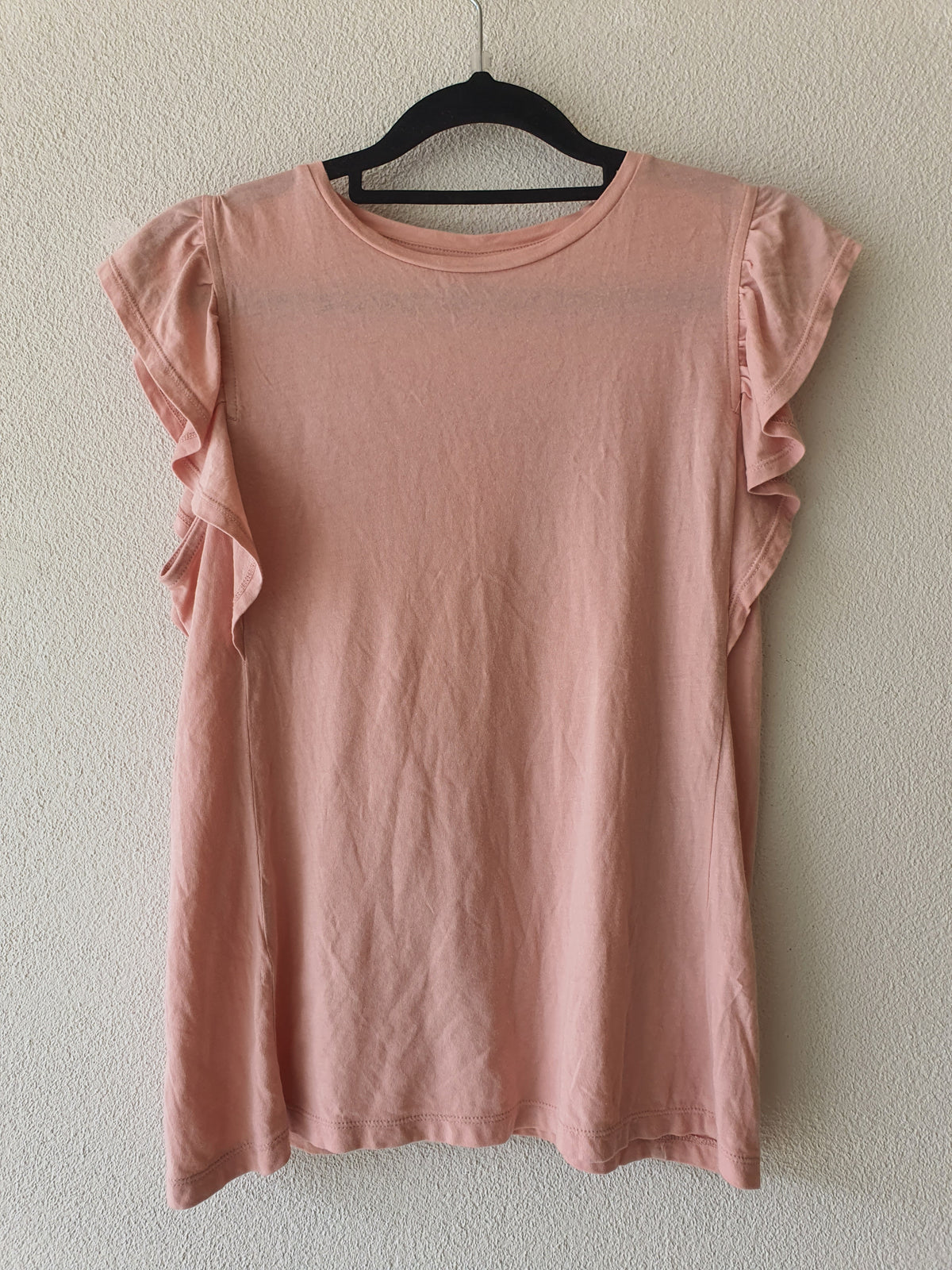 Uniqlo Blush Flutter Sleeve Top S