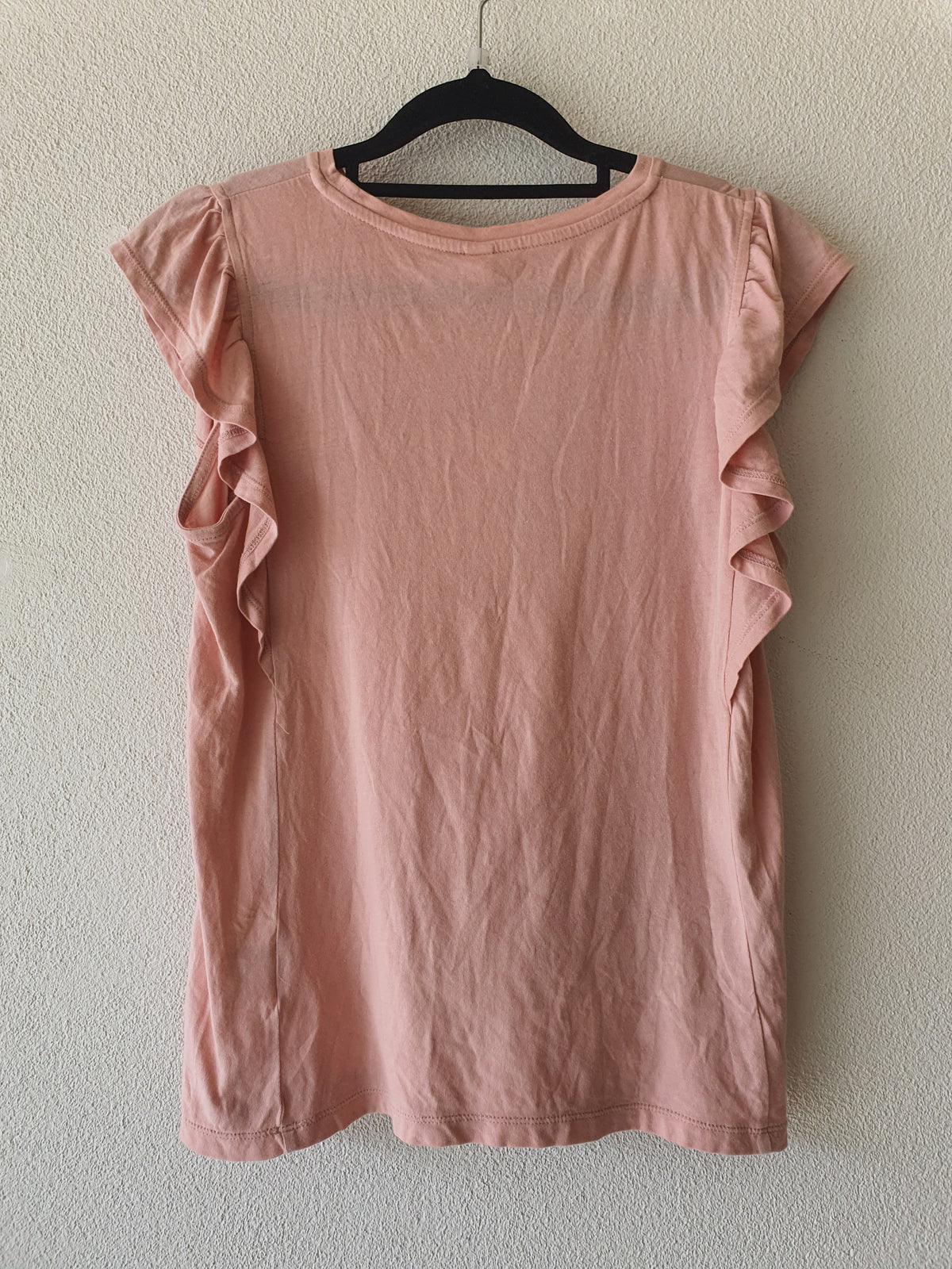 Uniqlo Blush Flutter Sleeve Top S