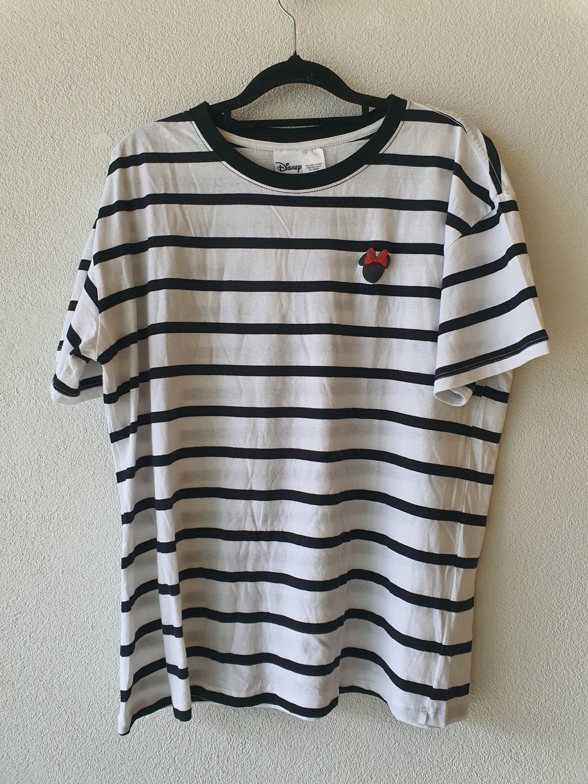 Disney Black &amp; White stripe Mini Mouse tee M