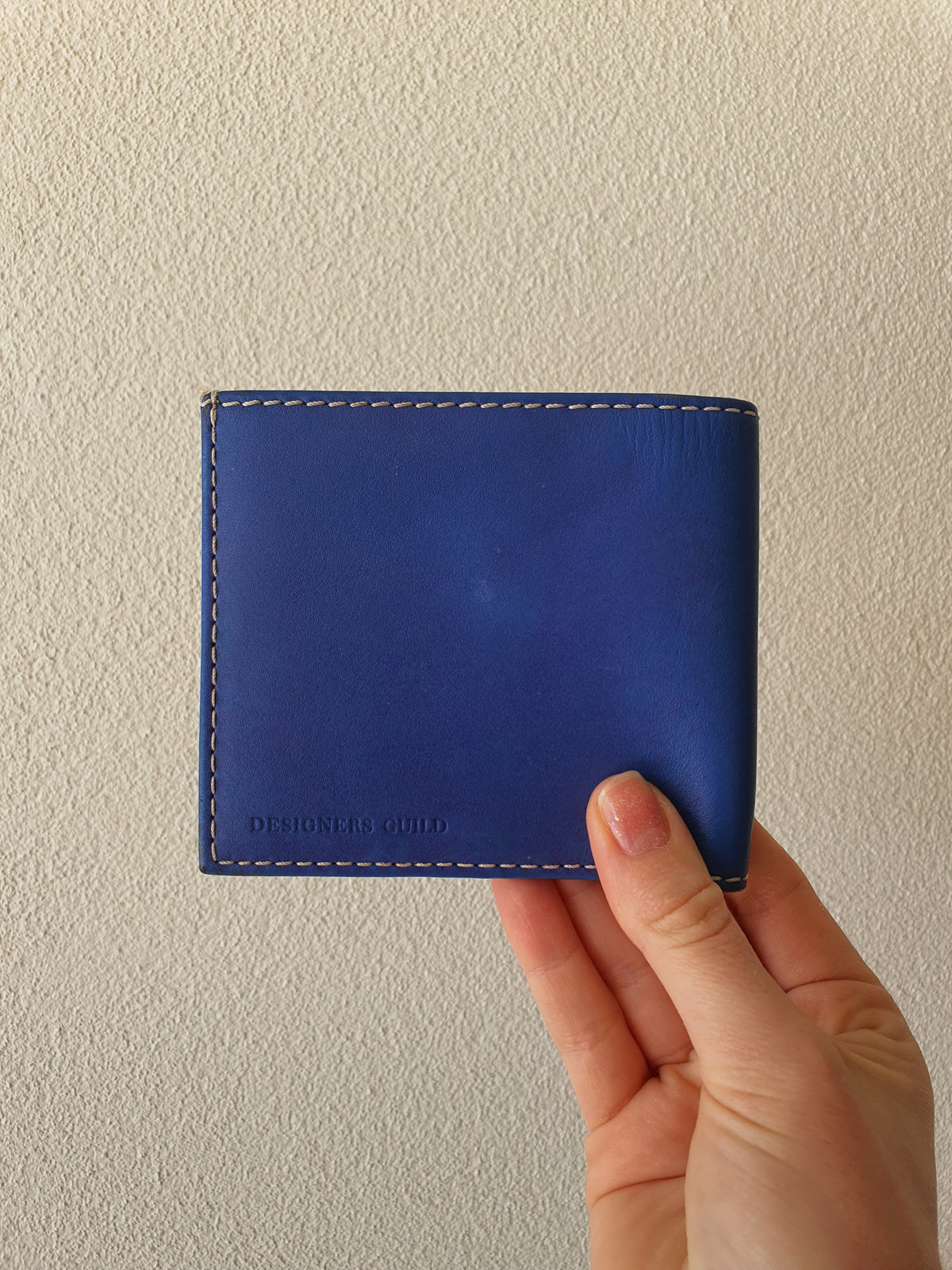 Designers Guild Blue Leather Wallet OS