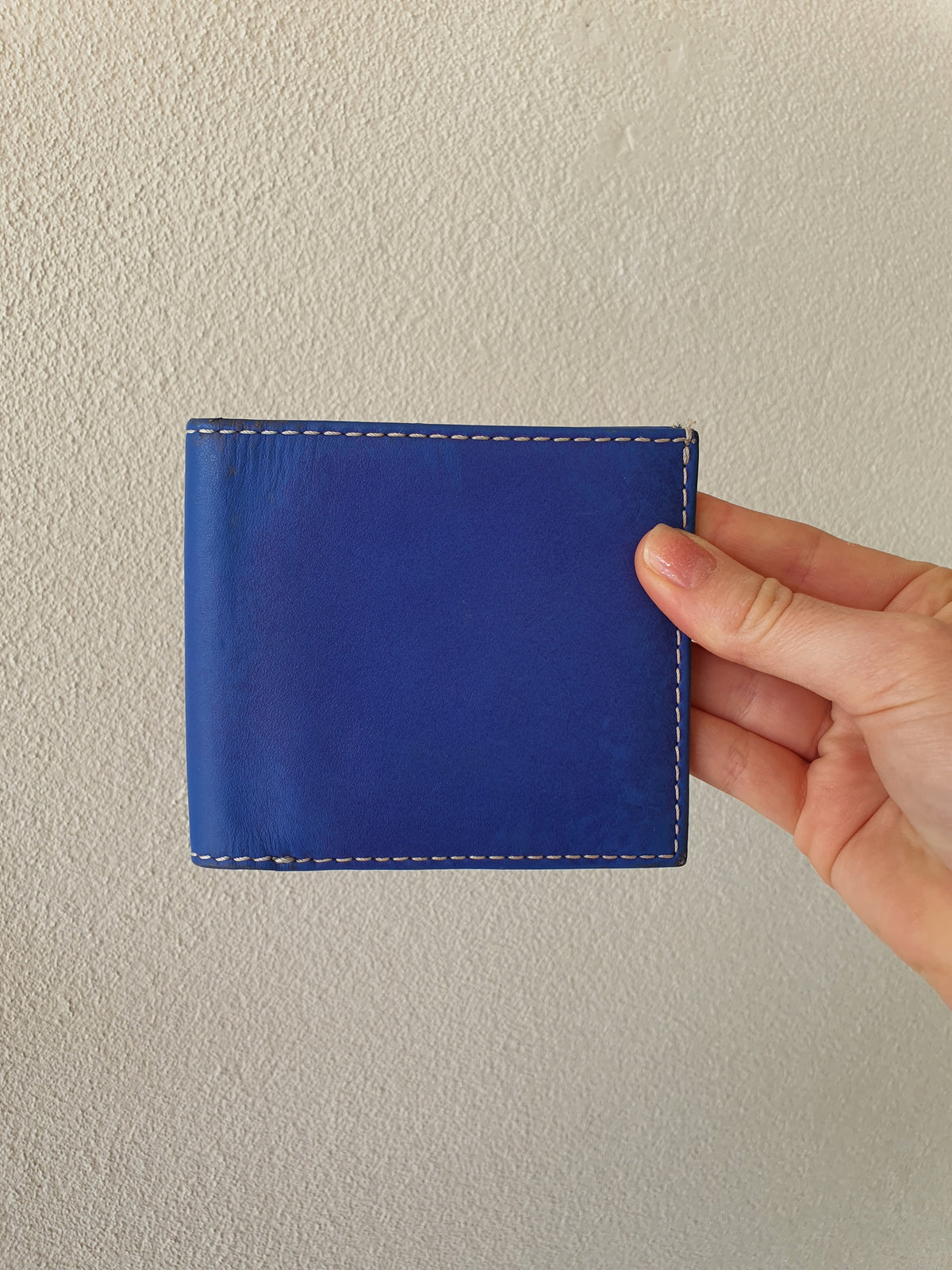 Designers Guild Blue Leather Wallet OS