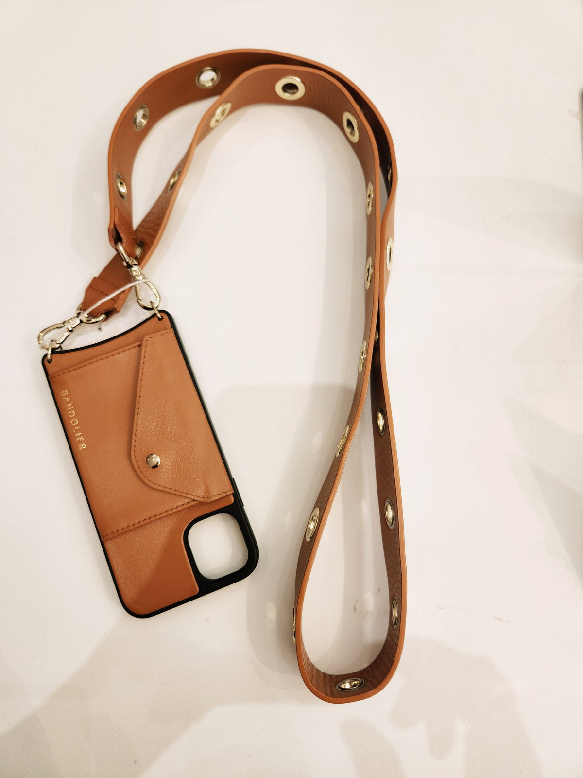 BANDOLIER Iphone 11 crossbody Leather bag- Tan Accessories