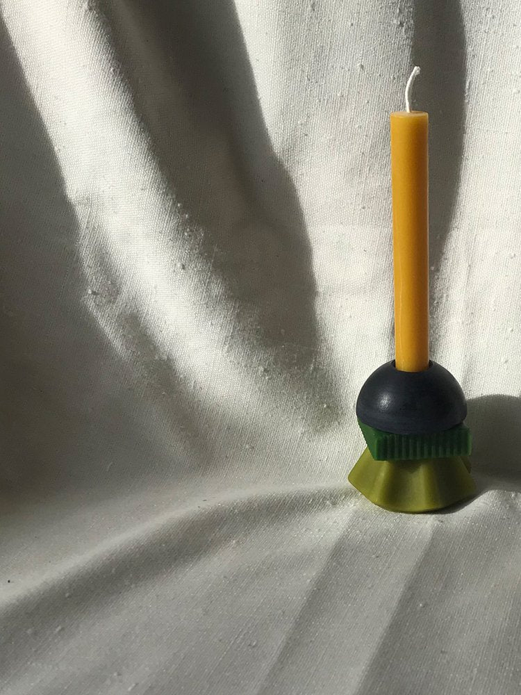 Poppy + Sage Sculptural Beeswax Stacking Candle, OCEAN + FOREST, Tall